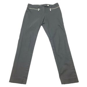 MICHAEL KORS Women's Size 4 Black Cropped Stretch Pants Front Zip Pockets